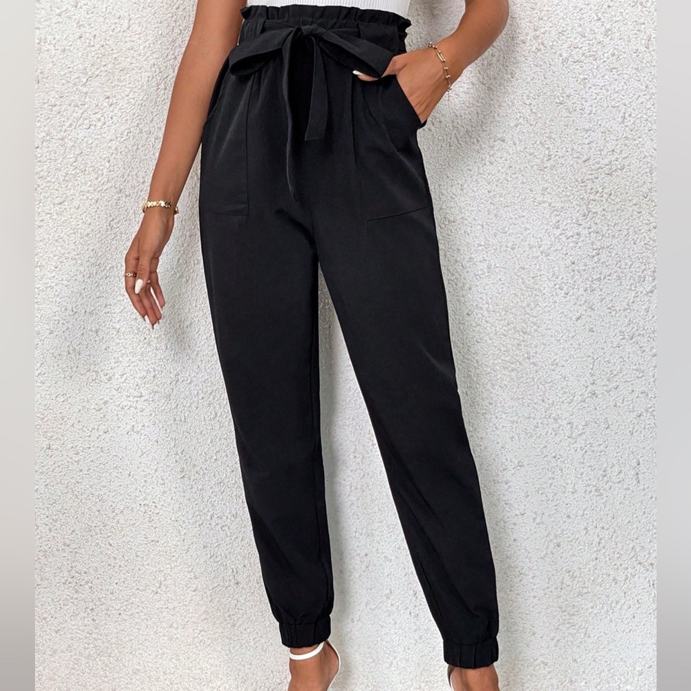 Paperbag Waist Belted Pants